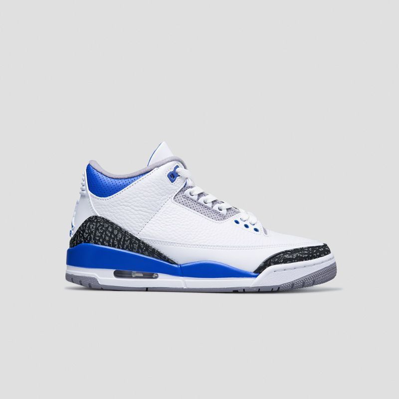 retro 3 blue and black