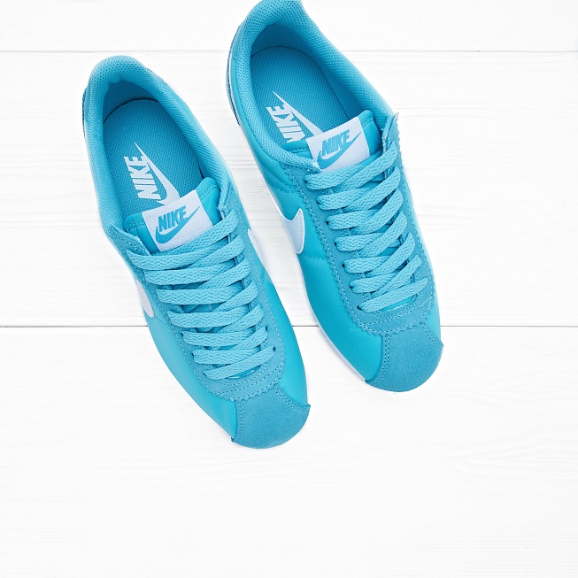 Кроссовки Nike W CLASSIC CORTEZ PRM Gamma Blue/White - Фото 2