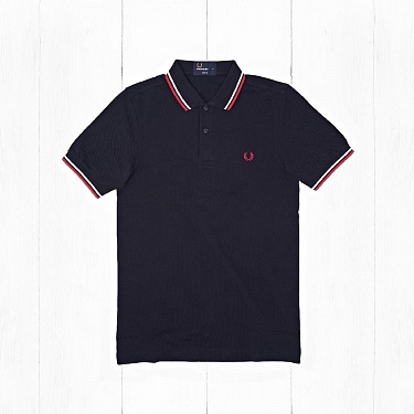 Поло Fred Perry TWIN TIPPED Navy/White