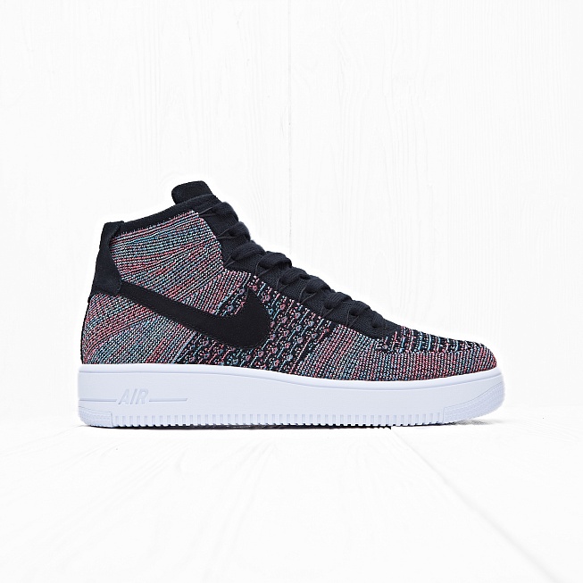 Кроссовки Nike AIR FORCE 1 ULTRA FLYKNIT MID Black/Pink-Blue