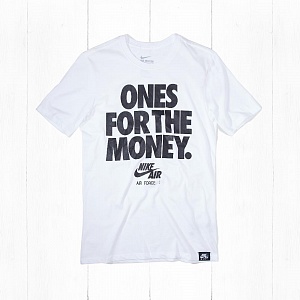 Футболка Nike ONES FOR THE MONEY White/White/Black