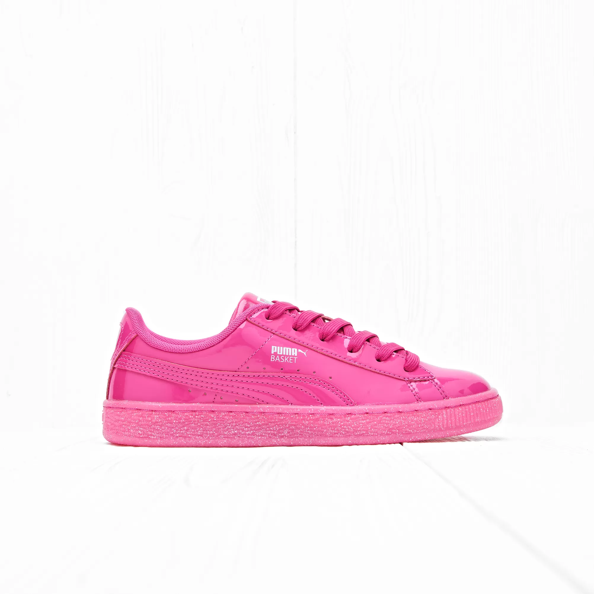 Puma BASKET PATENT ICED Glitter Jr Pink